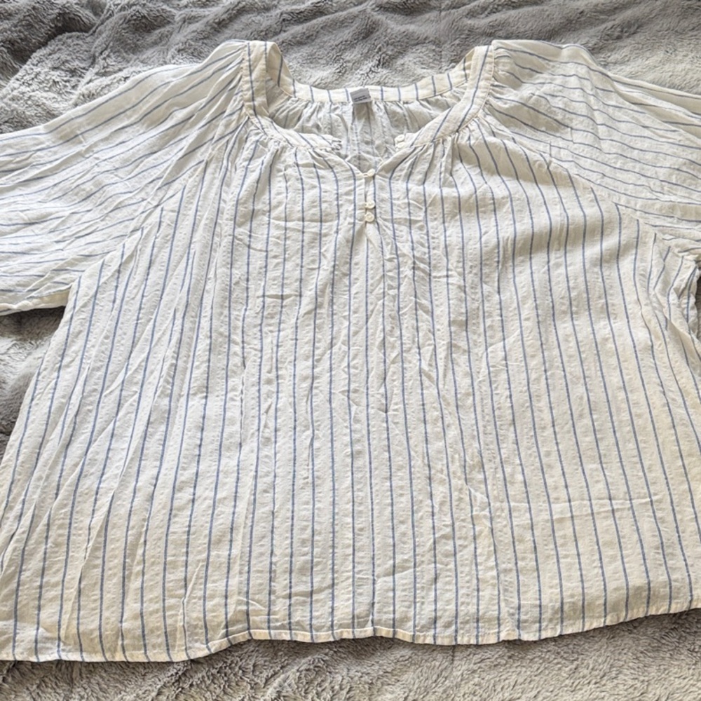 Old Navy Cream and Blue Striped Top